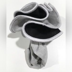 Pocket square round by squaretrap with stitched borders. Hand made 100% cotton